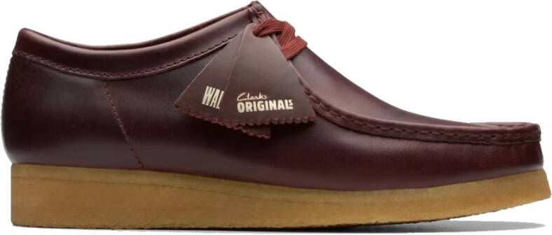 Clarks Dieprode Leren Wallabee Schoenen Red Heren