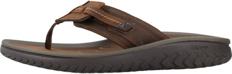 Clarks Stijlvolle Zomer Flip Flops Brown Heren - Foto 1