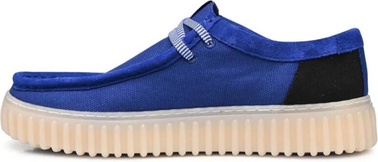 Clarks Geribbelde Zool Sneaker Blue Heren