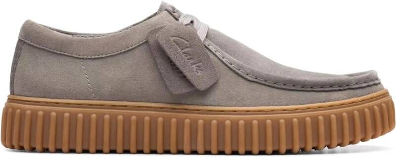 Clarks Grijze suède veterschoen voor heren Gray Heren