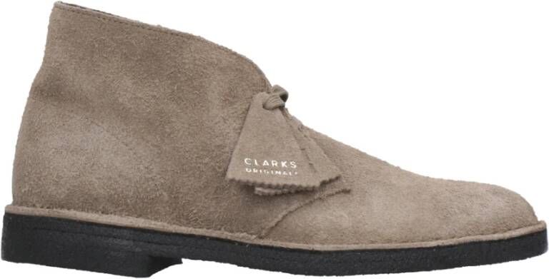 Clarks Grijze Suède Woestijnlaars voor Heren Grijs Heren