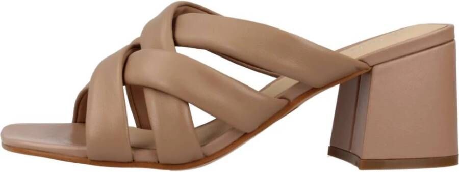 Clarks Heeled Mules Beige Dames