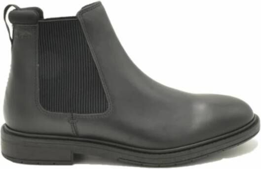 Clarks Klassieke Chelsea leren laars met gewatteerde bovenlijn Black Dames