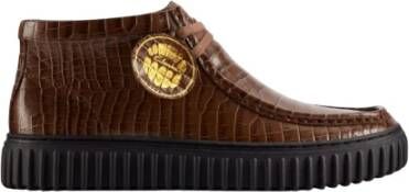 Clarks Krokodillenleren Hoge Sneakers Brown Heren