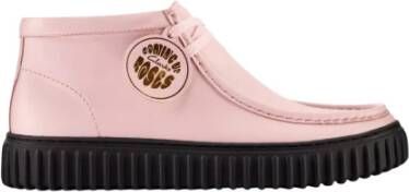 Clarks Krokodillenleren Hoge Top Sneakers Pink Heren