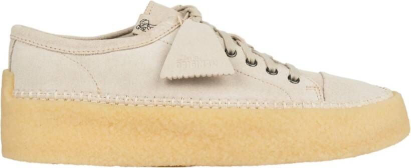 Clarks Lage Witte Vieze Sneaker Beige Heren