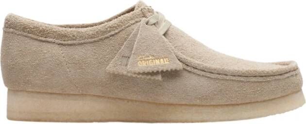 Clarks Lichtgrijze Wallabee Suède Schoenen Beige Heren