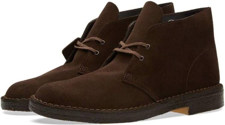 Clarks Marineblauw Suède Desert Boot Stijl Brown Heren