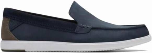 Clarks Marineblauwe Instap Mocassin Zomerschoen Blue Heren