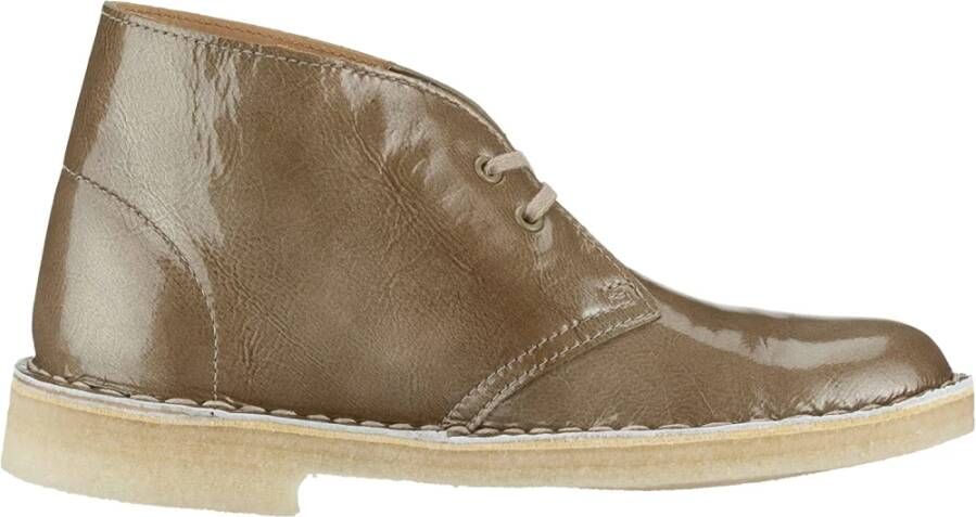 Clarks Metallic Leren Desert Boot voor Dames Green Dames