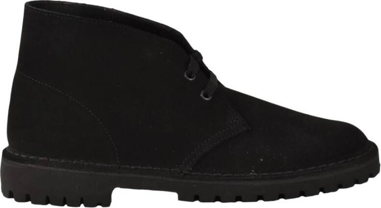 Clarks Originele Leren Schoenen Rubberen Zool Black Heren