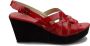 Clarks Patent Leren Sleehak Sandalen Red Dames - Thumbnail 1