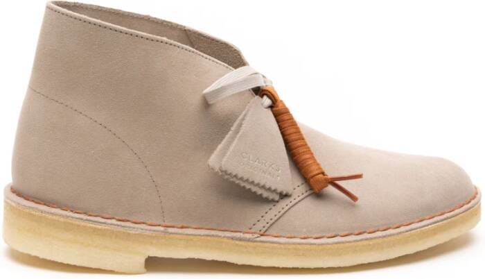 Clarks Platte Suède Woestijnlaarzen Beige Heren