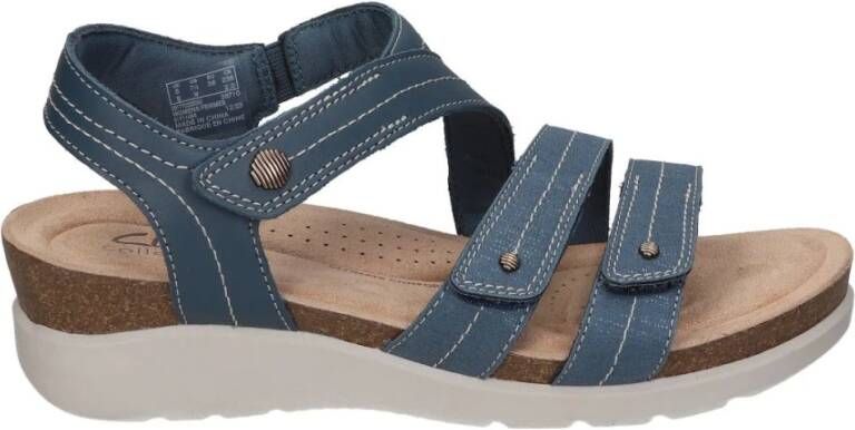 Clarks Flat Sandals Blue Dames