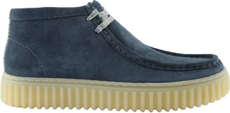 Clarks Stijlvolle Blauwe Suède Schoenen Blue Heren