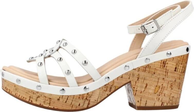 Clarks Stijlvolle hoge hak sandalen White Dames