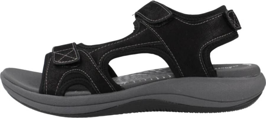 Clarks Stijlvolle Platte Sandalen Black Dames