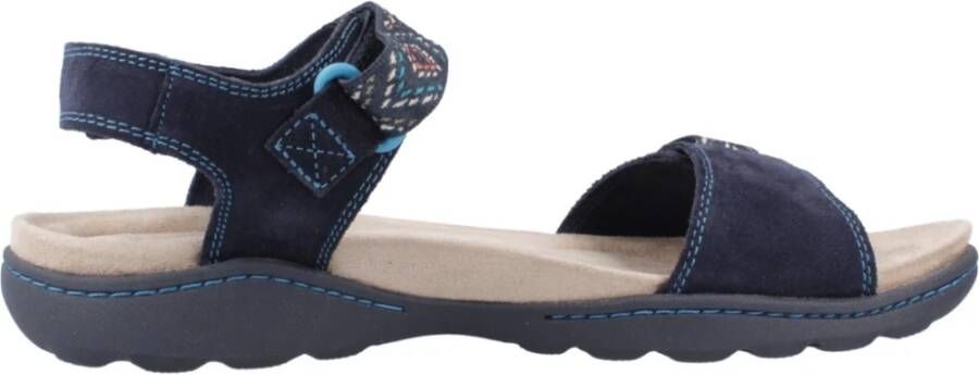 Clarks Stijlvolle platte sandalen voor vrouwen Blue Dames