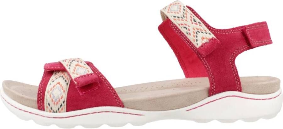 Clarks Stijlvolle platte sandalen voor vrouwen Pink Dames