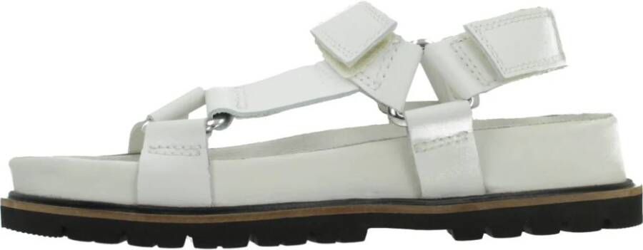 Clarks Stijlvolle platte sandalen voor vrouwen White Dames