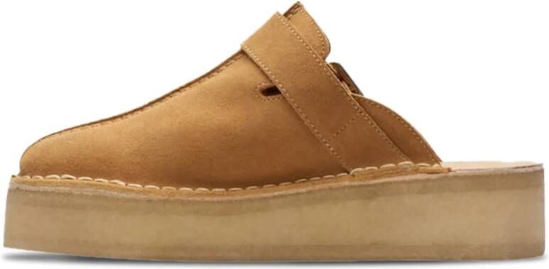 Clarks Bruine Suède Sleehak Muiltjes Brown Dames