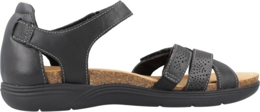 Clarks Stijlvolle Zomer Platte Sandalen Vrouwen Black Dames