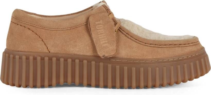 Clarks Suède shearling veterschoen Torhill BEE Beige Dames