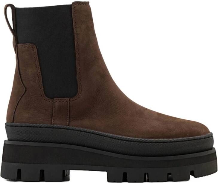 Clarks Winter Bruin Leren Enkellaarzen Brown Dames