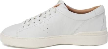 Clarks Witte leren sportieve sneakers met rubberen zool White Heren