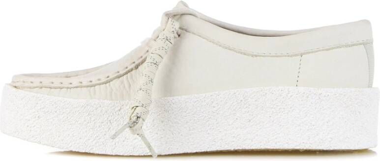 Clarks Witte Wallabee Cup Moccasin Lifestyle Schoen White Dames