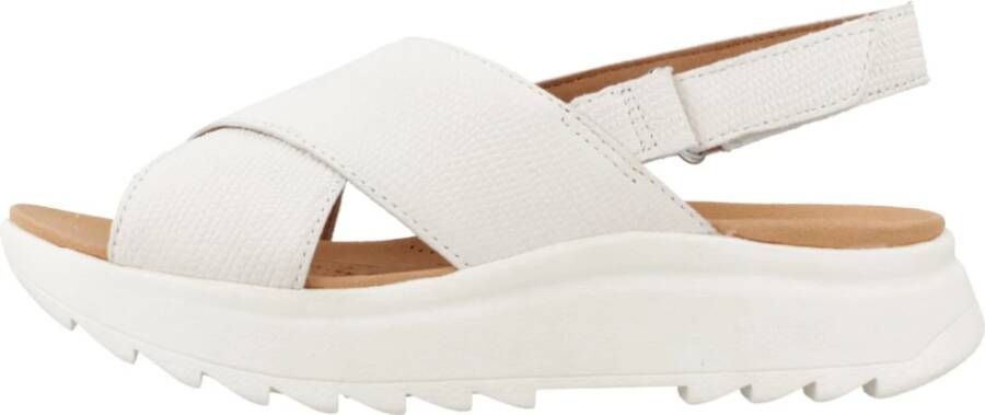 Clarks Zomer Platte Sandalen Vrouwen White Dames