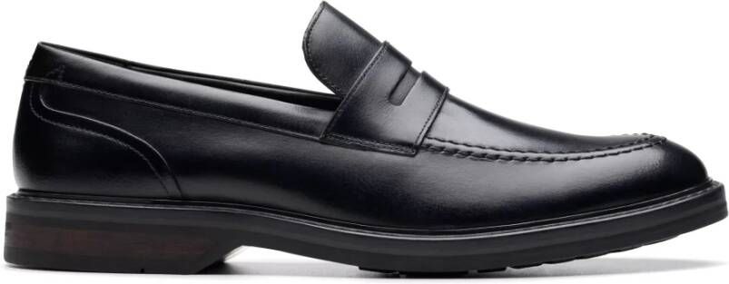 Clarks Zwarte herenloafer met gewatteerd voetbed Black Heren