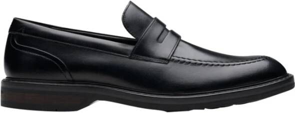 Clarks Zwarte Instapleren Schoenen Aldwin Step Black Heren