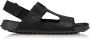 Clarks Zwarte Leren Sandalen Crestview Bay Black Heren - Thumbnail 1