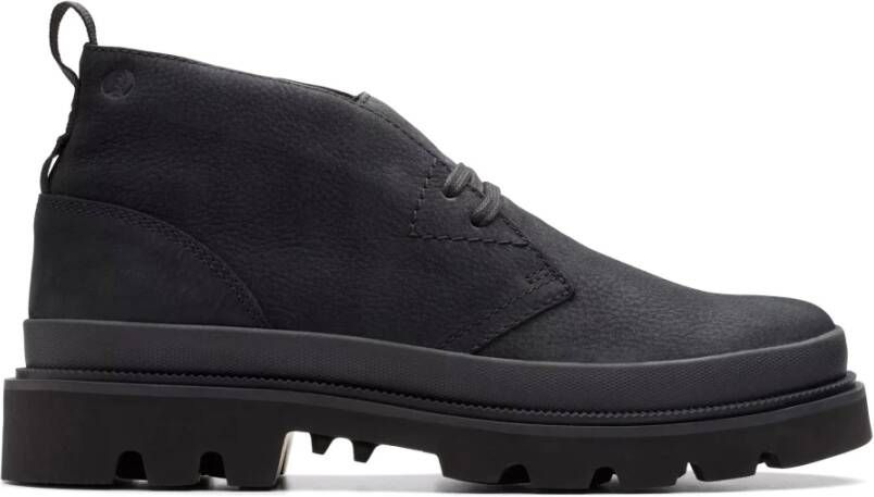 Clarks Zwarte Nubuck Enkellaars voor Mannen Black Heren