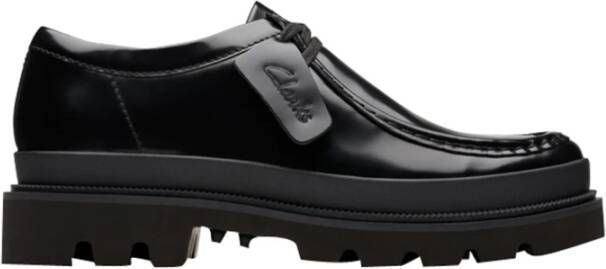 Clarks Zwarte platte schoenen Badell Seam Black Heren