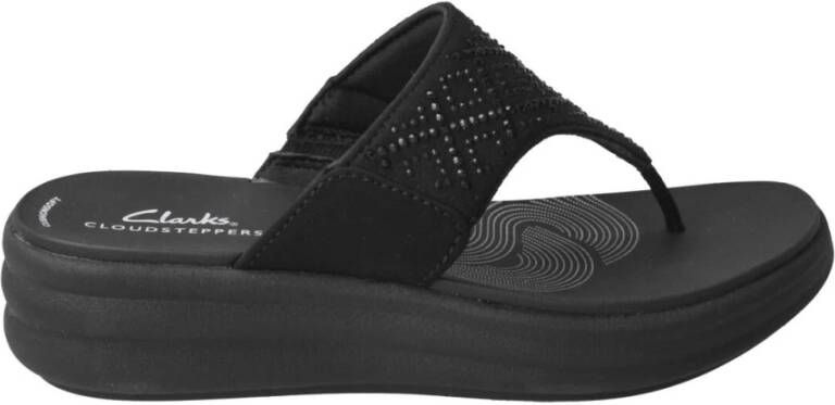 Clarks Zwarte Rhinestone Dames Sandaal Drift Way Black Dames