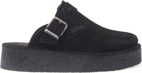 Clarks Zwarte Suède Sleehak Muiltjes Black Dames