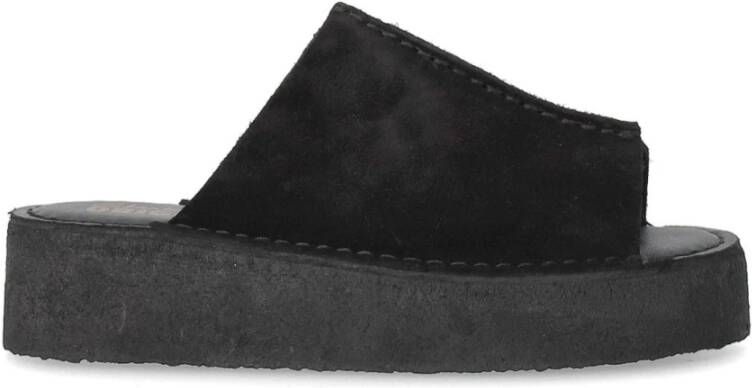 Clarks Sandalen WEDGE SCHWARZES PLATTFORM SLIDE in zwart