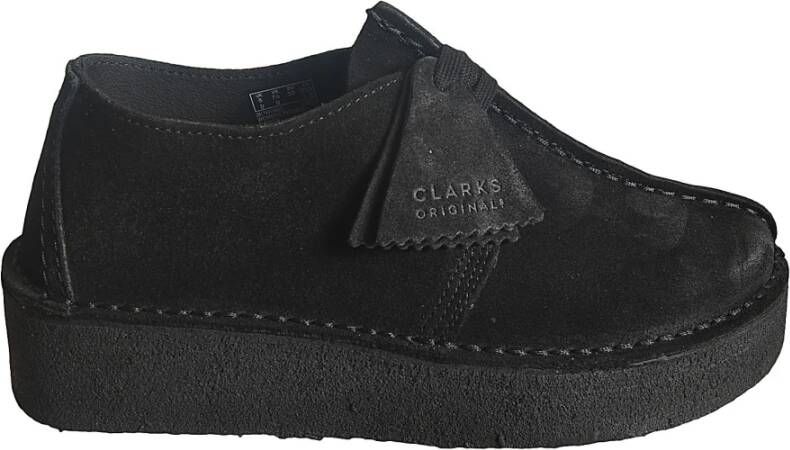 Clarks Zwarte Suède Sleehak Sneakers Black Dames