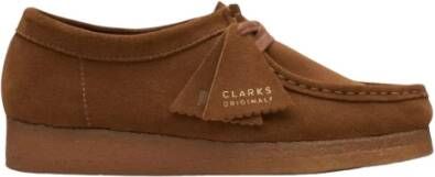 Clarks Zwarte Suède Wallabee Schoenen Brown Heren