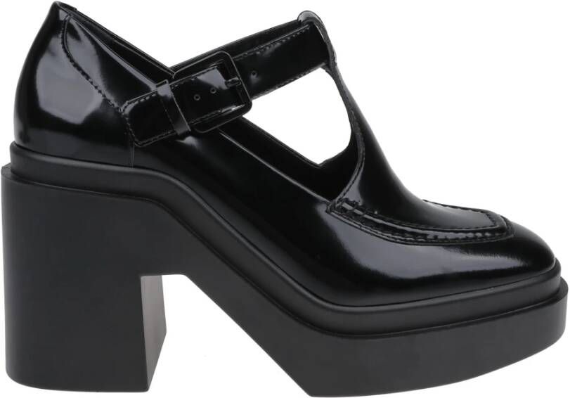 Clergerie Vintage Mary Jane met Dikke Hak Black Dames