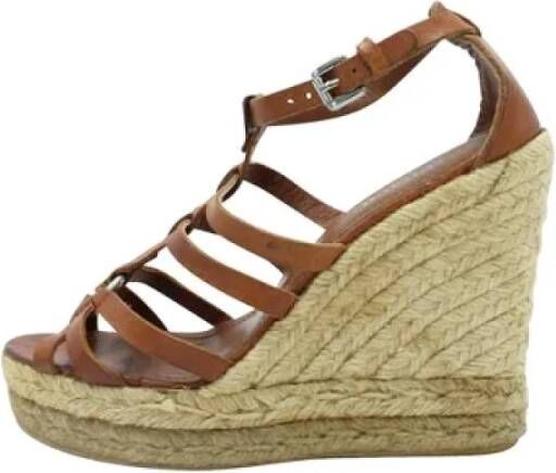 Coach Pre-owned Leather espadrilles Brown Dames