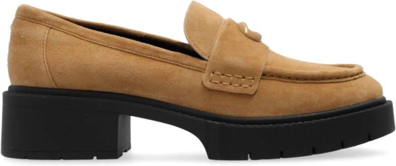 Coach Loafers & ballerina schoenen Leah Suede Loafer in bruin