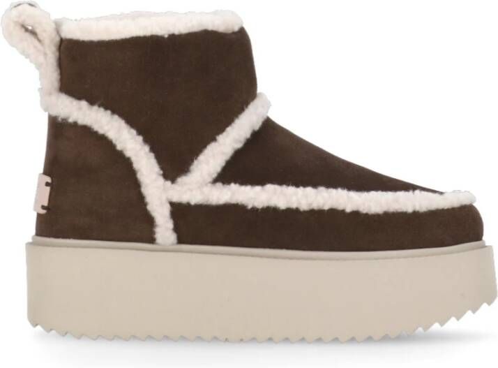 Coccinelle Bruine Suède Leren Shearling Laarzen Brown Dames