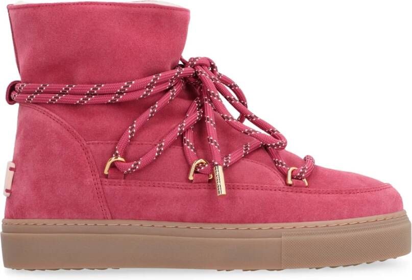 Coccinelle Enkellaarzen met shearling en suède bovenwerk Pink Dames