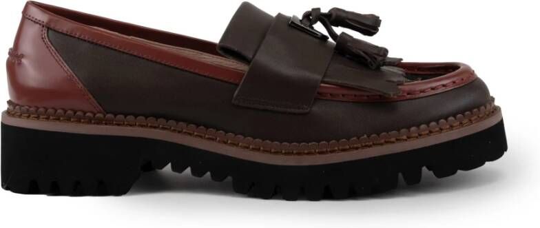 Coccinelle Leren Franje Loafers Brown Dames