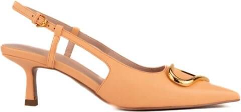 Coccinelle Leren puntige neus gesp pumps Orange Dames