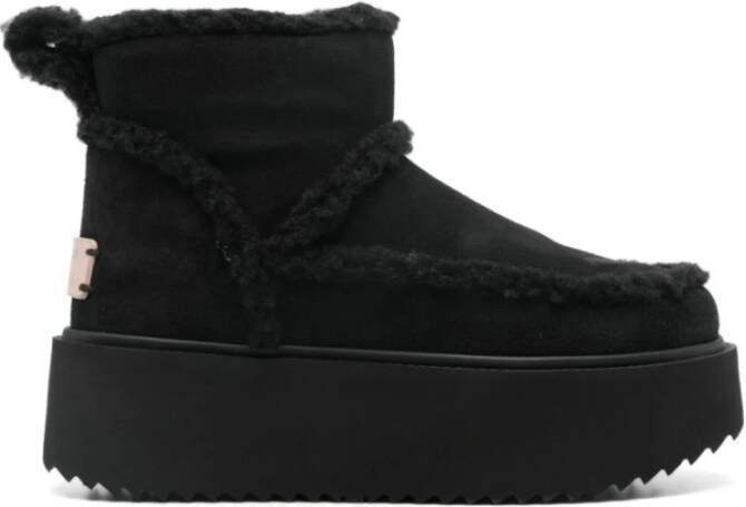 Coccinelle Zwarte Shearling Enkellaarzen Black Dames