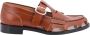 College Bruine Leren Loafers met Verstelbare Band Brown Heren - Thumbnail 1